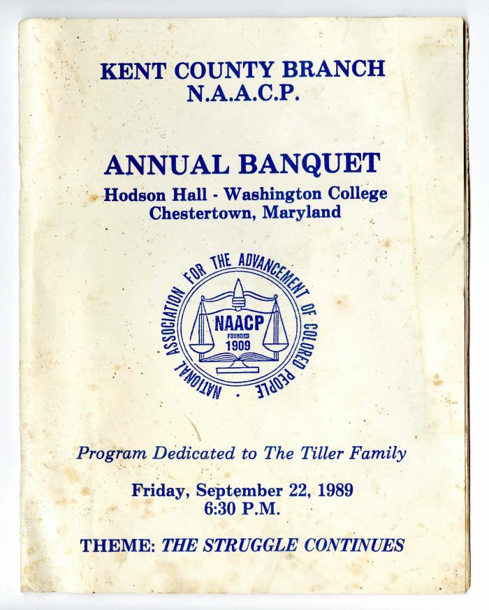 "Kent County Branch N.A.A.C.P. Annual Banquet"