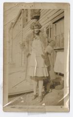 A woman in a fur coat