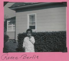 Renee outside house