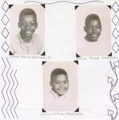 Scrapbook page - James, William, and Larry Washington
