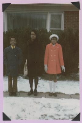 Three teenagers outside