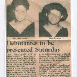 1984 Debutante newspaper announcement