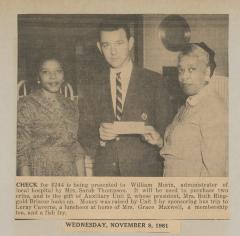 Check presented to William Morin
