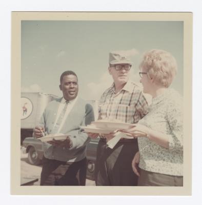 Reverend Paul Hilton, Donald Urie, and Dorothy Urie