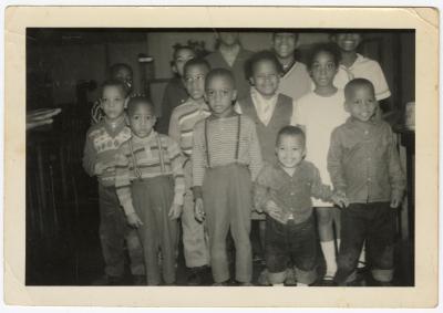 Children at a family reunion