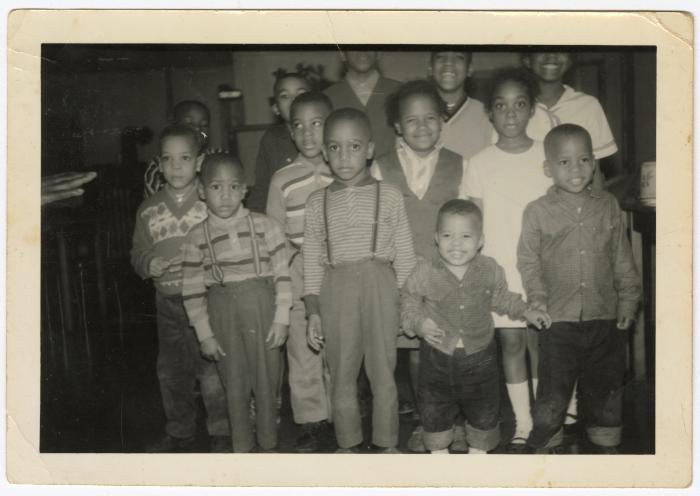Children at a family reunion