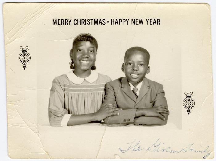 Veronica and Wilbert Jr. on The Givens Family Christmas card