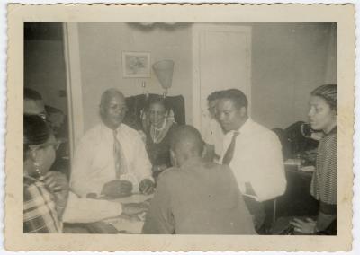 Men playing a card game