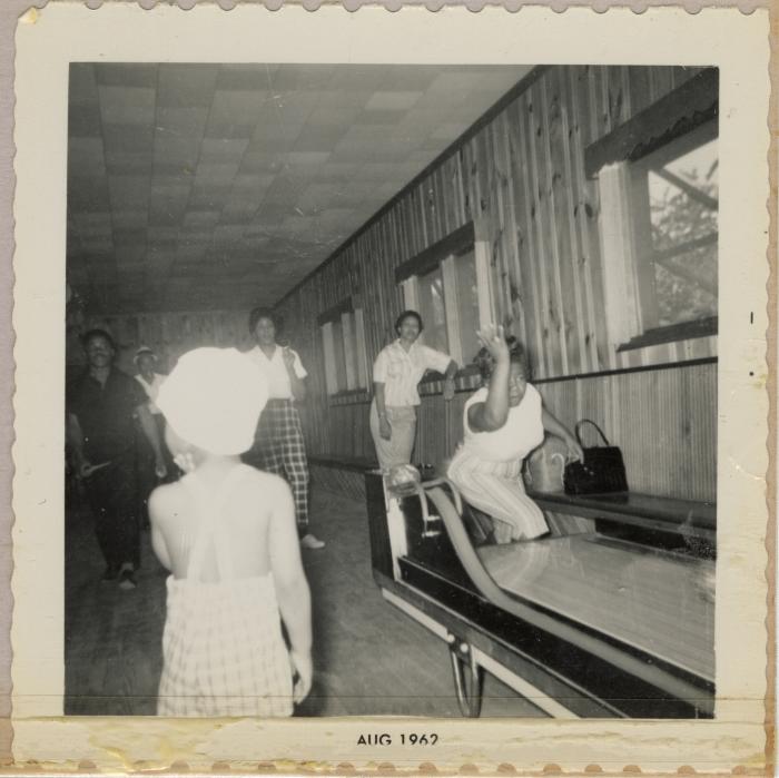 Fannie Wilson bowling with friends