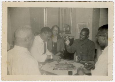 Men playing a card game