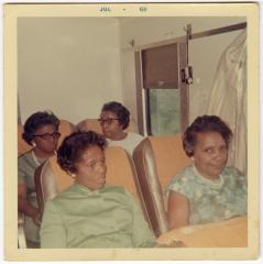 Women traveling on a bus