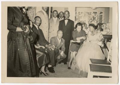 James and Gertrude Manuel with wedding guests