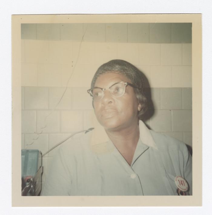 Ethel Boyerin the first aid room at Vita Foods
