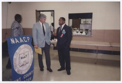 Delegate Ronald Guns and Rev. Hunter at N.A.A.C.P. meeting