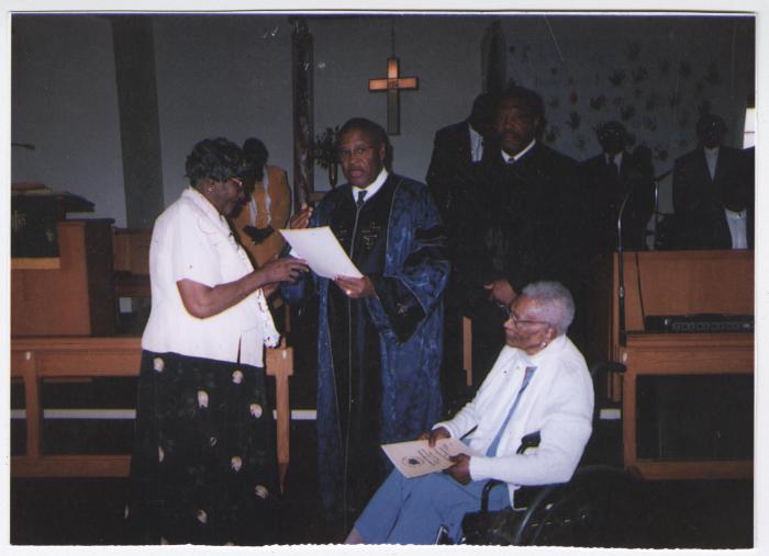 Clergyman with parishioners