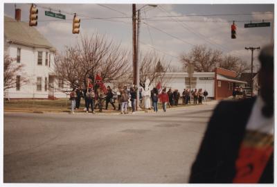 Mt. Olive A.M.E. church members protest the KKK