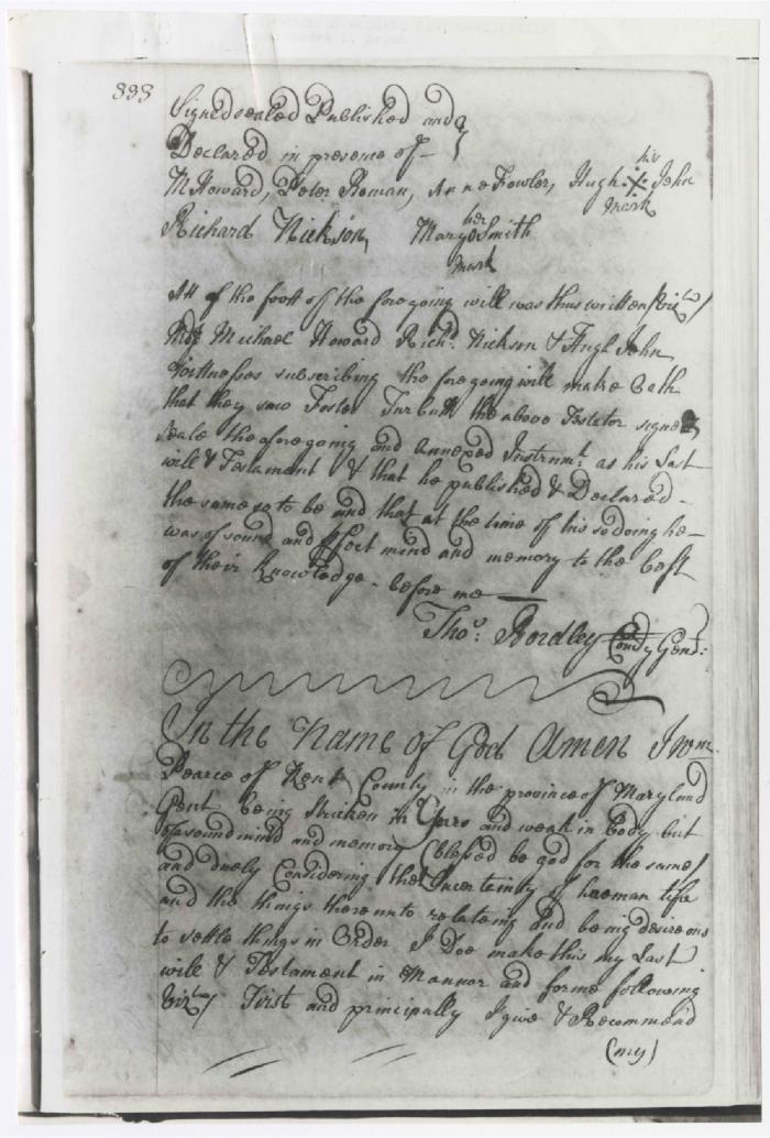 Will and testament of William Pearce