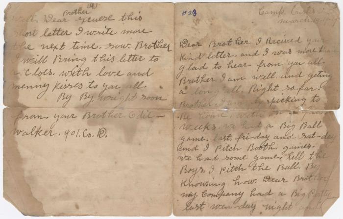Letter: Odie Walker to Albert Walker, March 14, [1919]