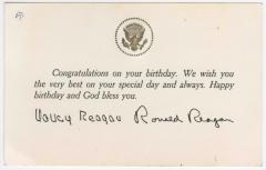 Birthday wishes from Ronald and Nancy Reagan