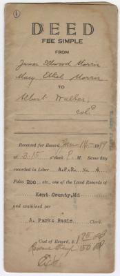 Deed: James Elwood Morris and Mary Ethel Morris to Albert Walker, January 11, 1919
