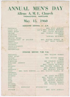 Annual Men's Day program, May 15, 1960