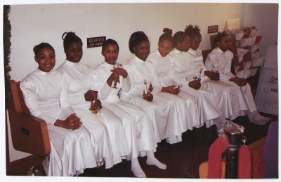 Young women in white 