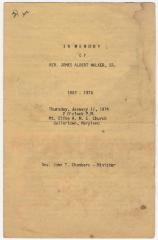 Funeral Program: Reverend James Albert Walker Sr.