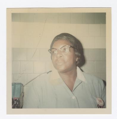 Ethel Boyerin the first aid room at Vita Foods