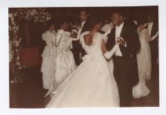 Monique Saunders dancing with her father James Saunders