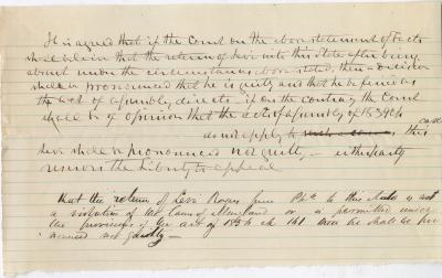 Judgement of Levi Rogers and appeal