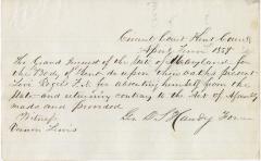 Presentment of the case of the State vs. Levi Rogers