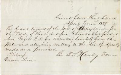 Presentment of the case of the State vs. Levi Rogers