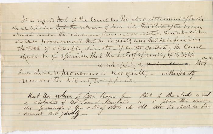 Judgement of Levi Rogers and appeal