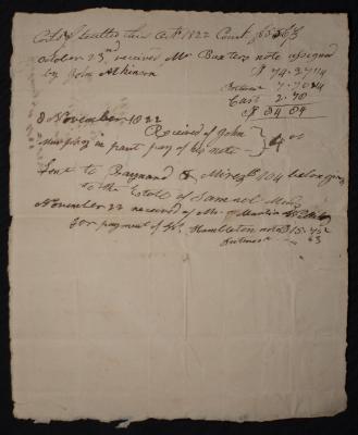 Costs settled, 1822