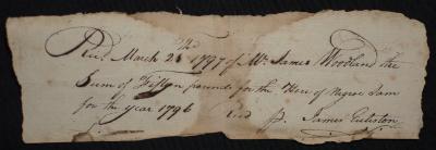 Receipt of James Eccleston