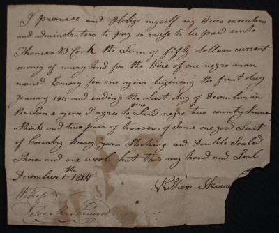 Mr. William Skinner note for $50
