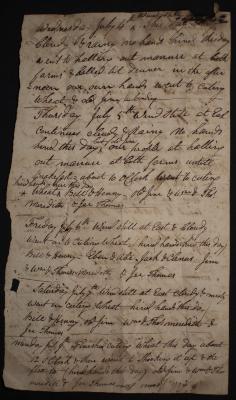 Daily farming log, 1821