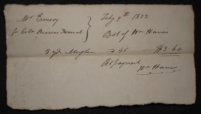 Receipt for funeral materials