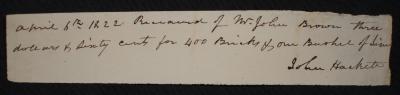 Payment of John Brown to John Hackett