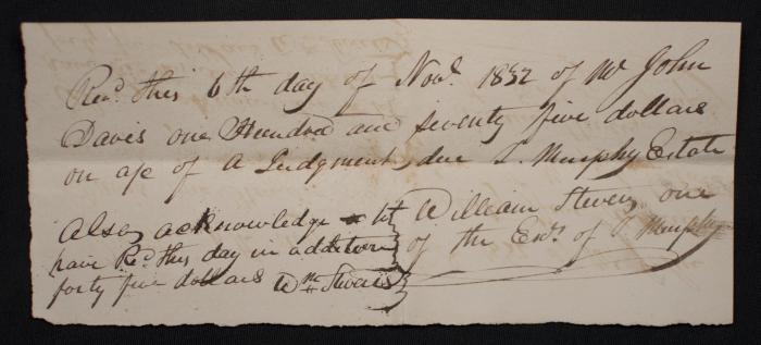 Payment of Mr. John Davis 