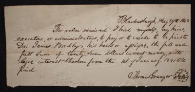 Commitment of payment to Dr. James Bordley
