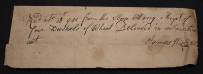 Record of delivery of wheat to Mr Martin
