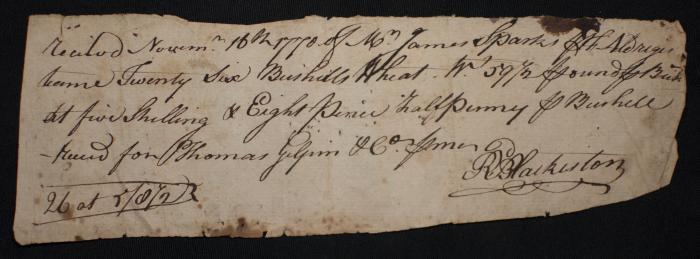 Record of James Sparks agricultural exchange