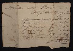 Receipt for clothing materials