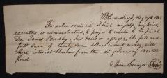 Commitment of payment to Dr. James Bordley