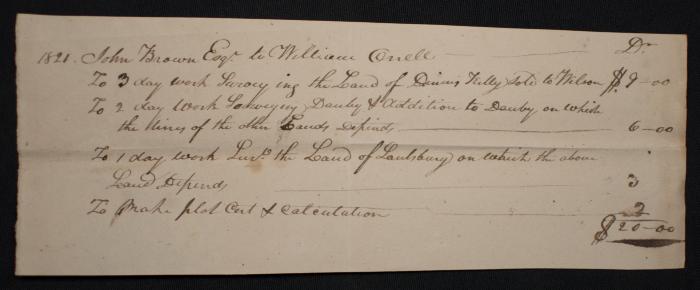 Proof of payment from John Brown Esq. to William O'Neil