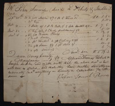 "Mr. John Seward (Dec'd) to Roberts and Sudler"