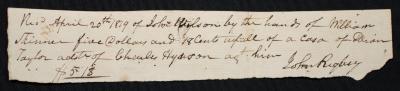  John Wilson payment to William Skinner