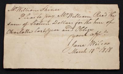 Payment from William Skinner to William Reed