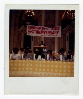Sam Ringgold Jr. as keynote speaker at Friendship Baptist Church's 54th anniversary